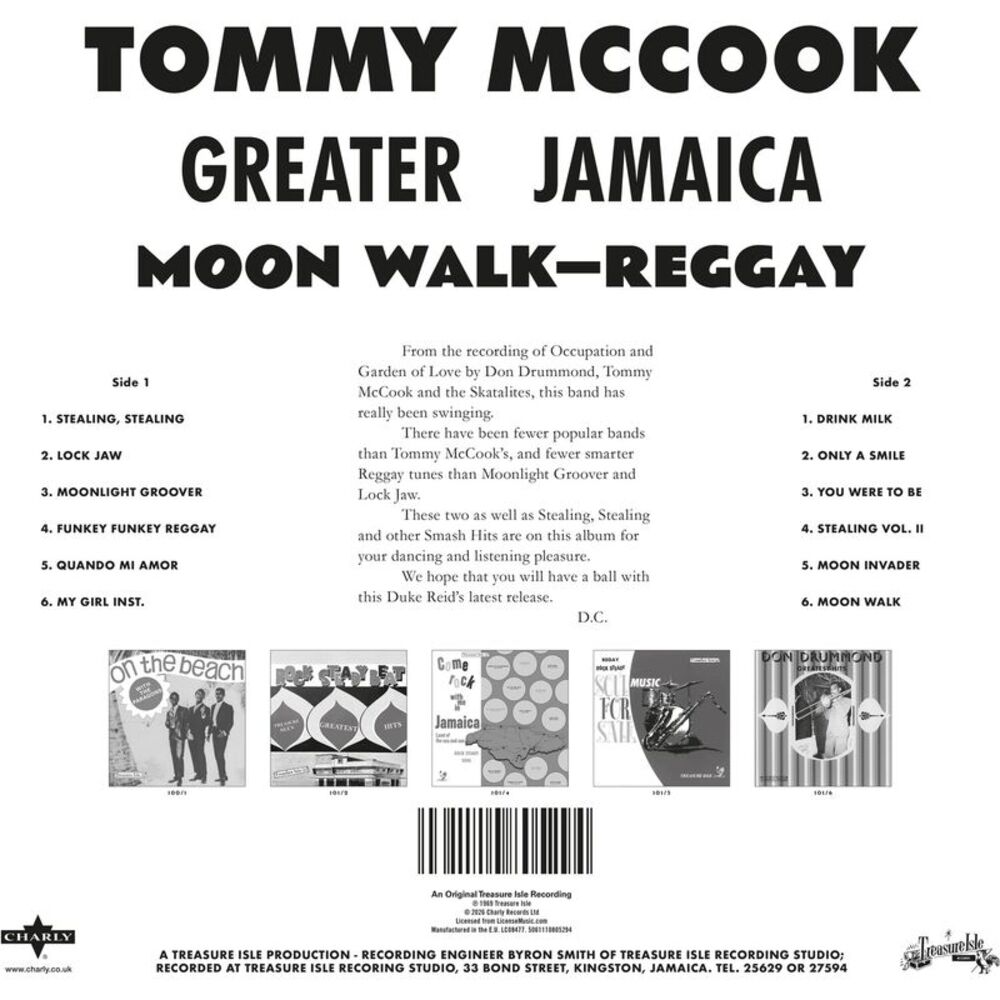 Tommy McCook - Greater Jamaica Moon Walk - Reggay  LP LP
